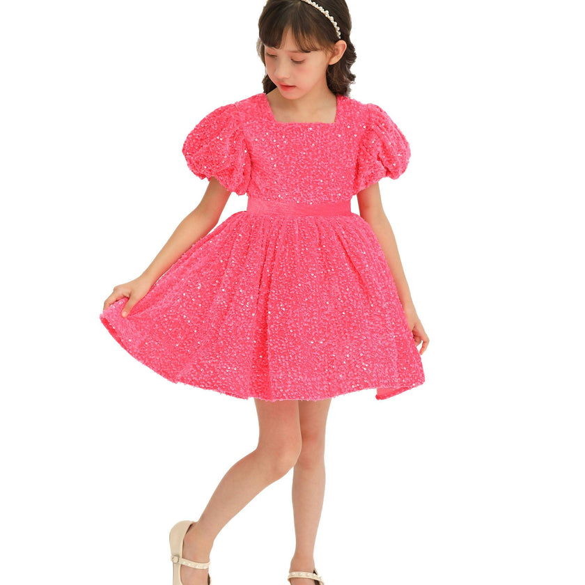 Fuchsia Sequin Ribbon Paraiso Dress