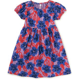 Puff Sleeve Empire Dress, Blue