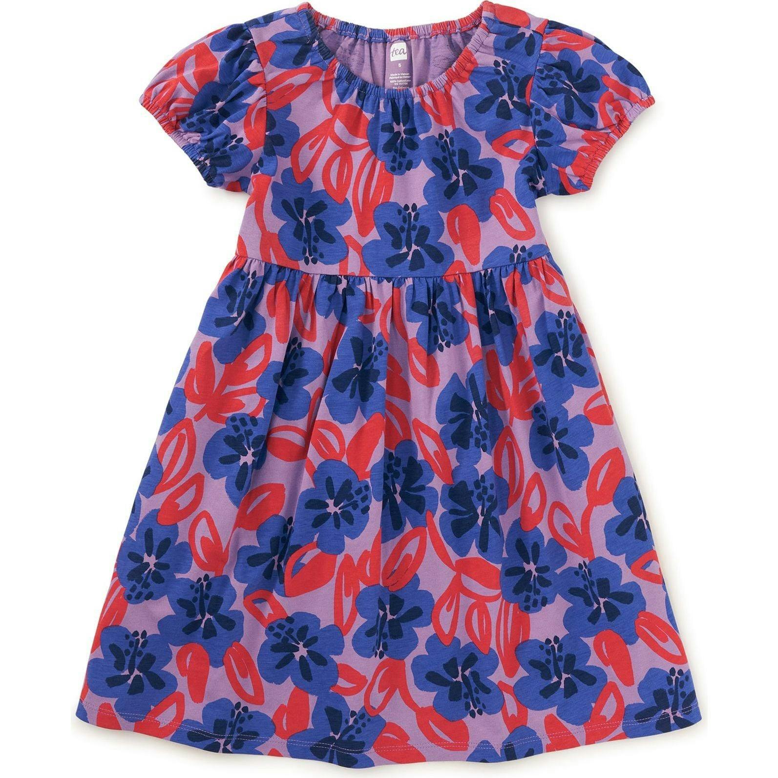 Puff Sleeve Empire Dress, Blue