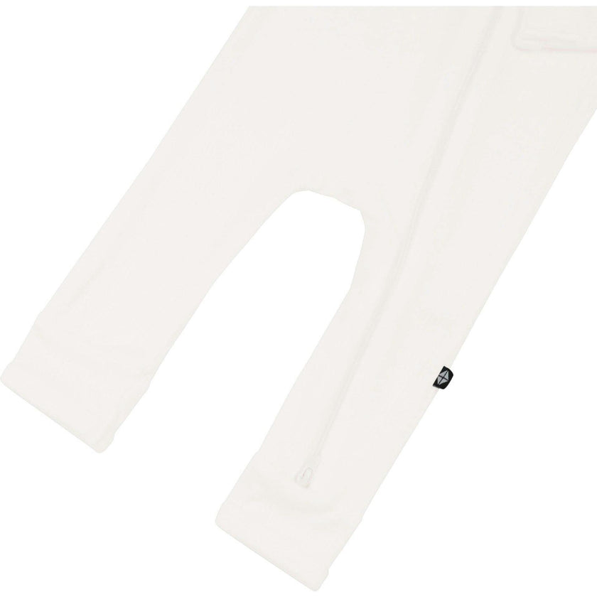 Ribbed Zipper Romper, Cloud