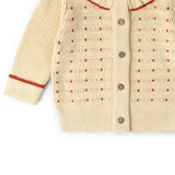 Oatmeal Frill Snuggly Knitted Cardigan, Cream
