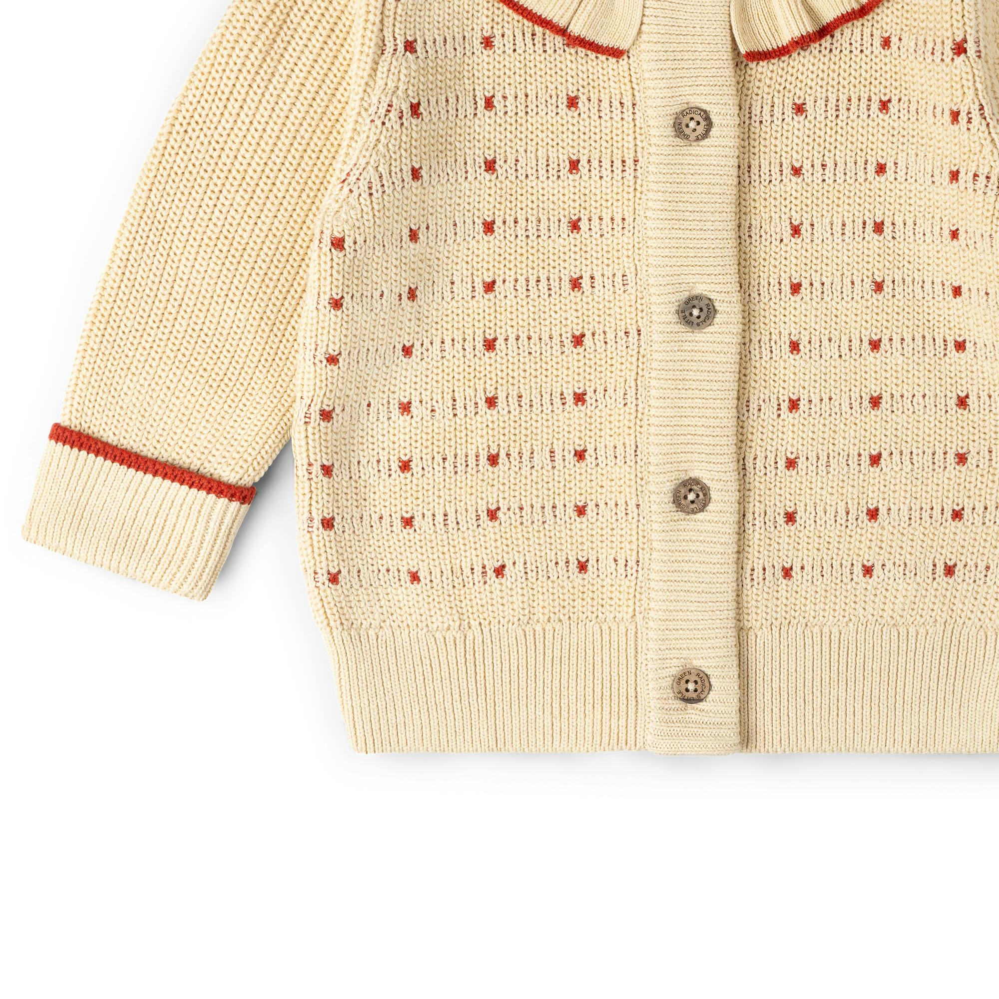 Oatmeal Frill Snuggly Knitted Cardigan, Cream