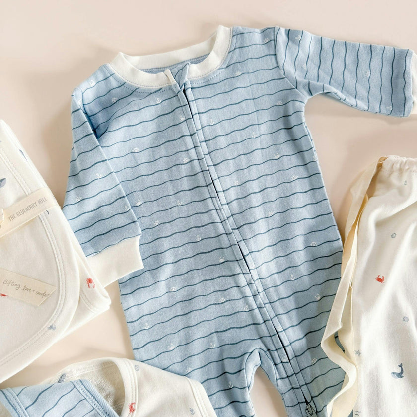 Layette Gift Set - Nautical and Waves