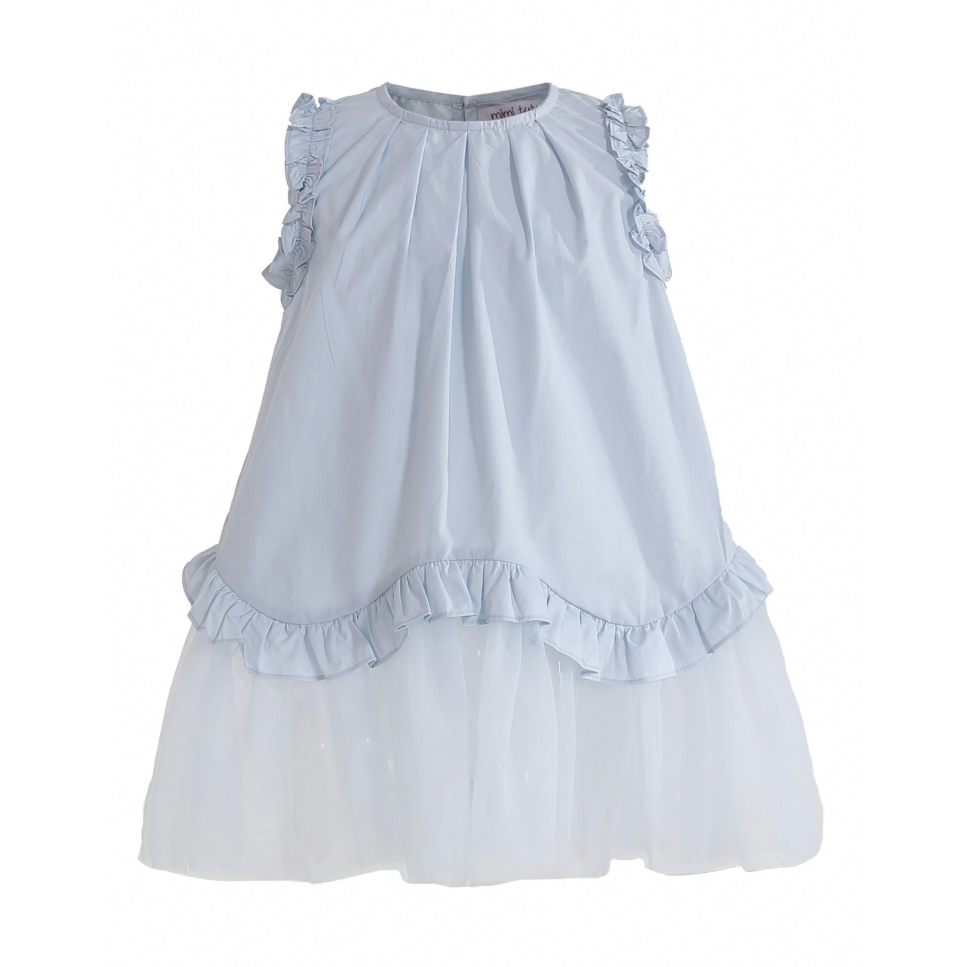Light Blue Lumielle Ruffle Dress
