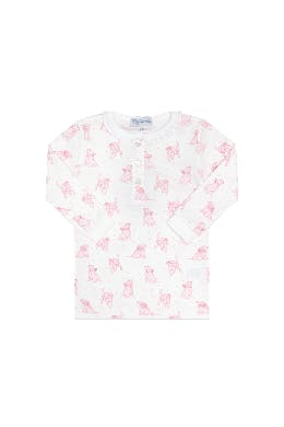 Pink Puppy Love Print Pajamas