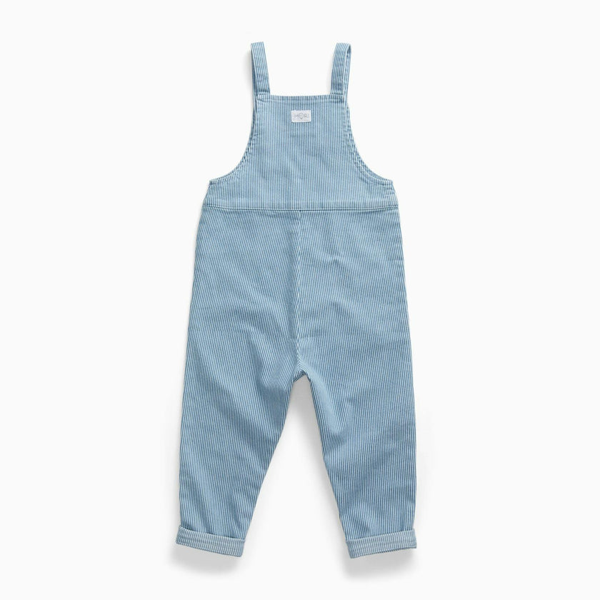 Striped Soft Denim Overalls