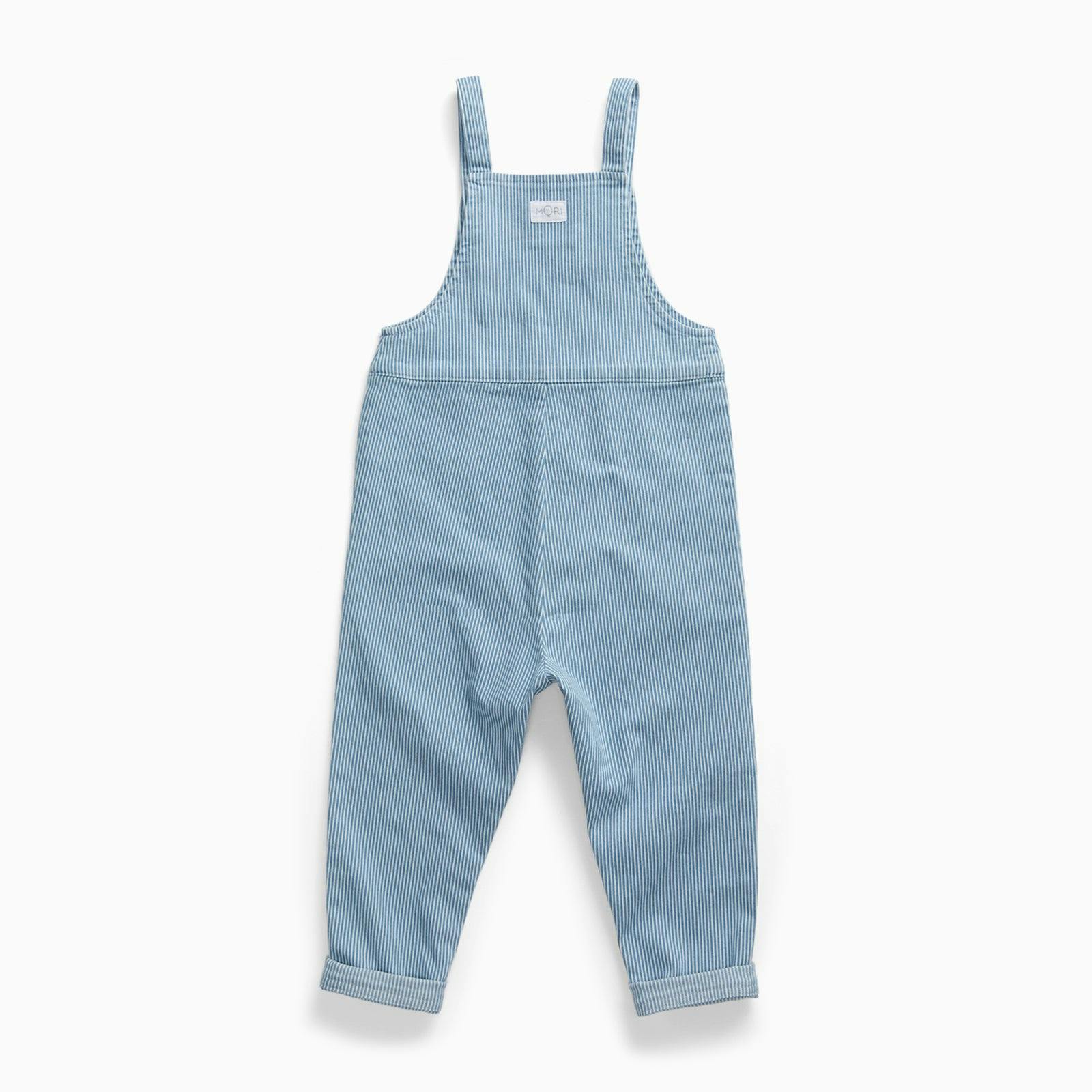 Striped Soft Denim Overalls