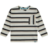 Striped Abstract Front Pocket Long Sleeve T-Shirt