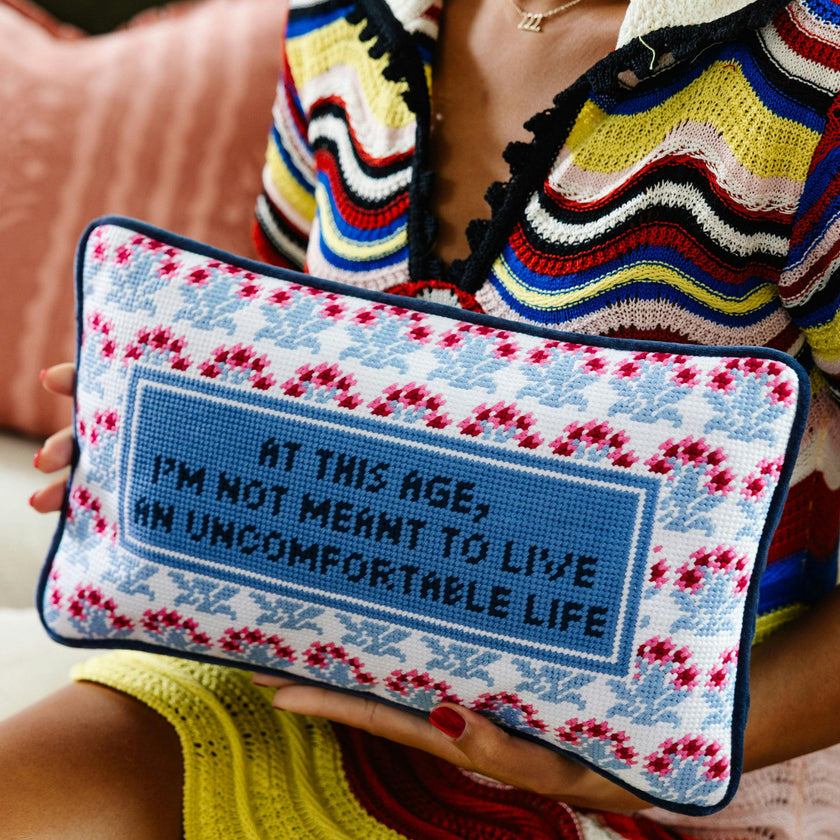 Uncomfortable Needlepoint Pillow