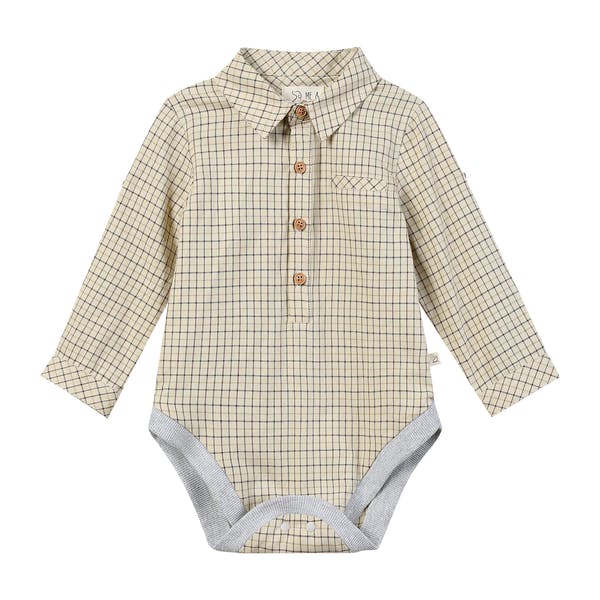 JASPER Cream Country plaid Woven Onesie