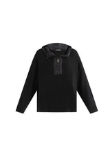 Black Ribbed Half-Zip Sweater