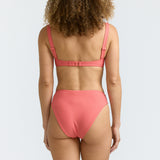 women's sailor red seersucker mid rise bikini bottom
