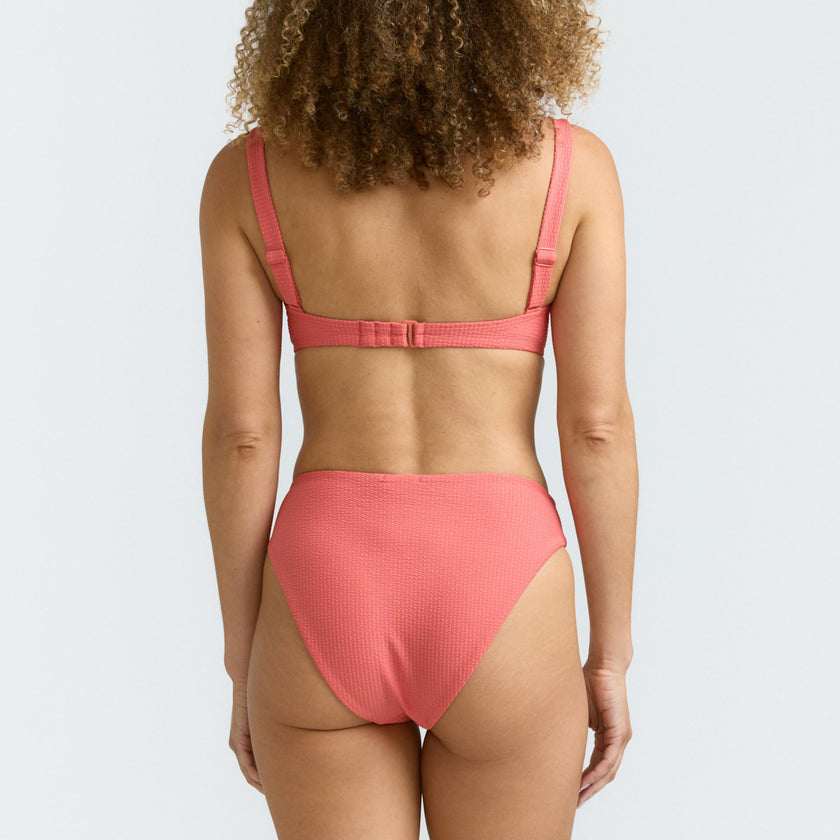 women's sailor red seersucker mid rise bikini bottom