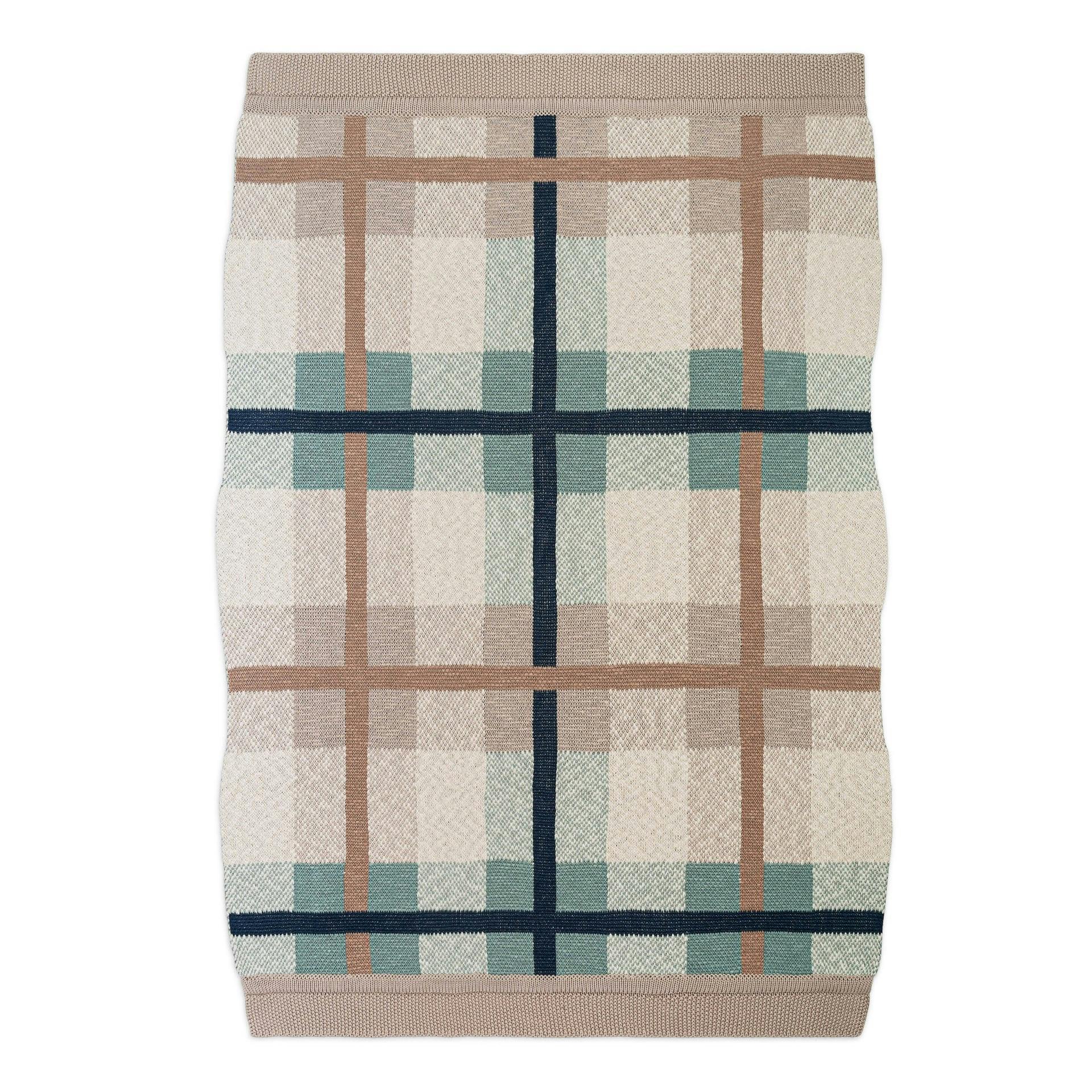Charlie Farmhouse Knitted Plaid Baby Blanket