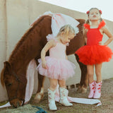 Cowgirl Red + Pink Bow Boots, Pink