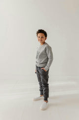 Boys Cargo Fleece Pant in Thunder