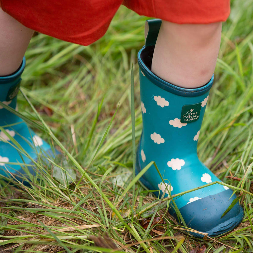 Wellington Classic Calf Length Round Toes Waterproof Boots, Blue