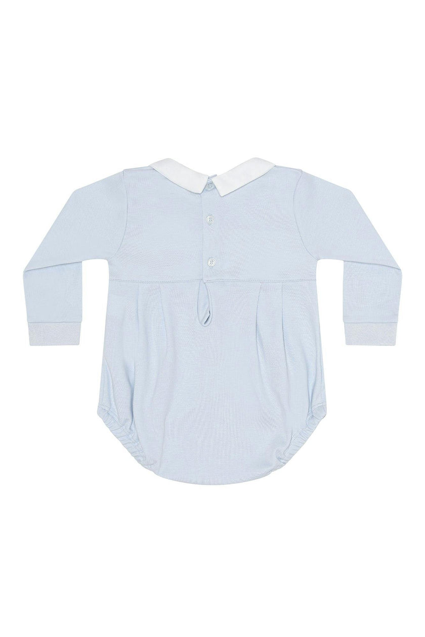 Blue Pumpkin Patch Embroidered Bubble LS