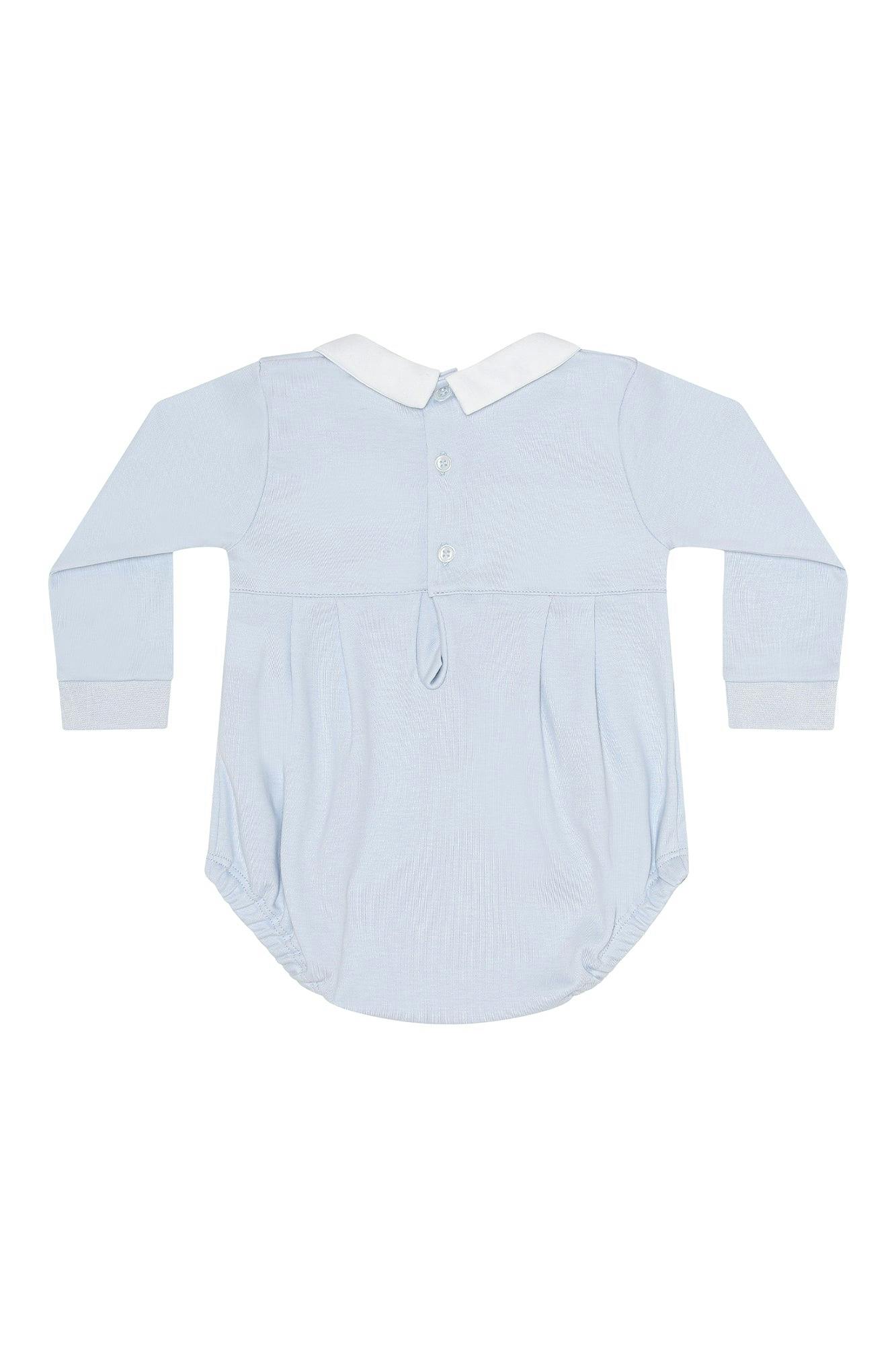 Blue Pumpkin Patch Embroidered Bubble LS