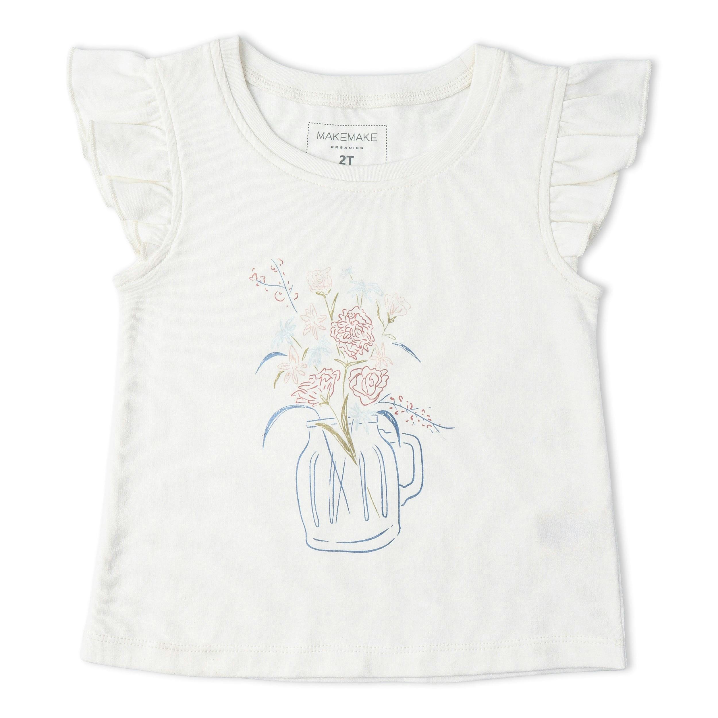 Organic Sleeveless Flutter Top & Shorts Set - Spring Floral