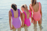 Girls' UV-resistant one-piece swimsuit, purple| BORA BORA 1P