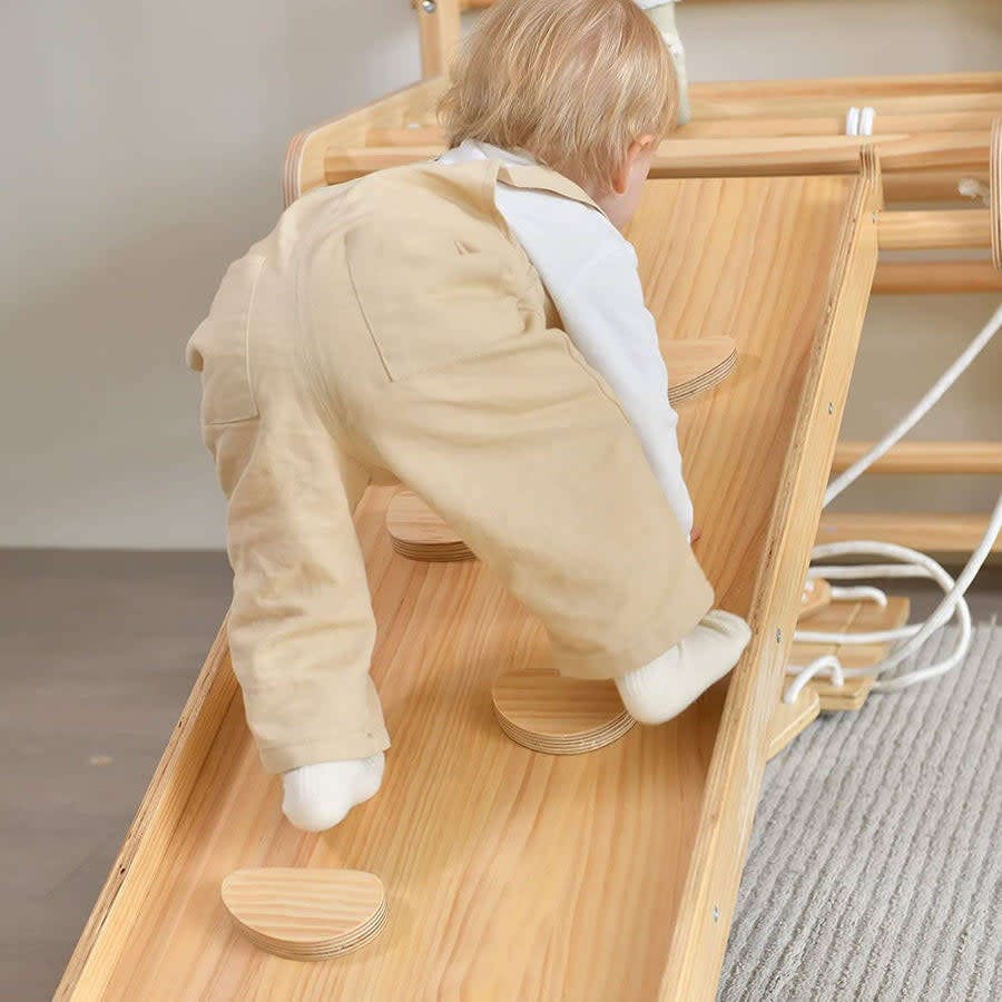 Walnut | Swedish Ladder Jungle Gym - Wall Mounted