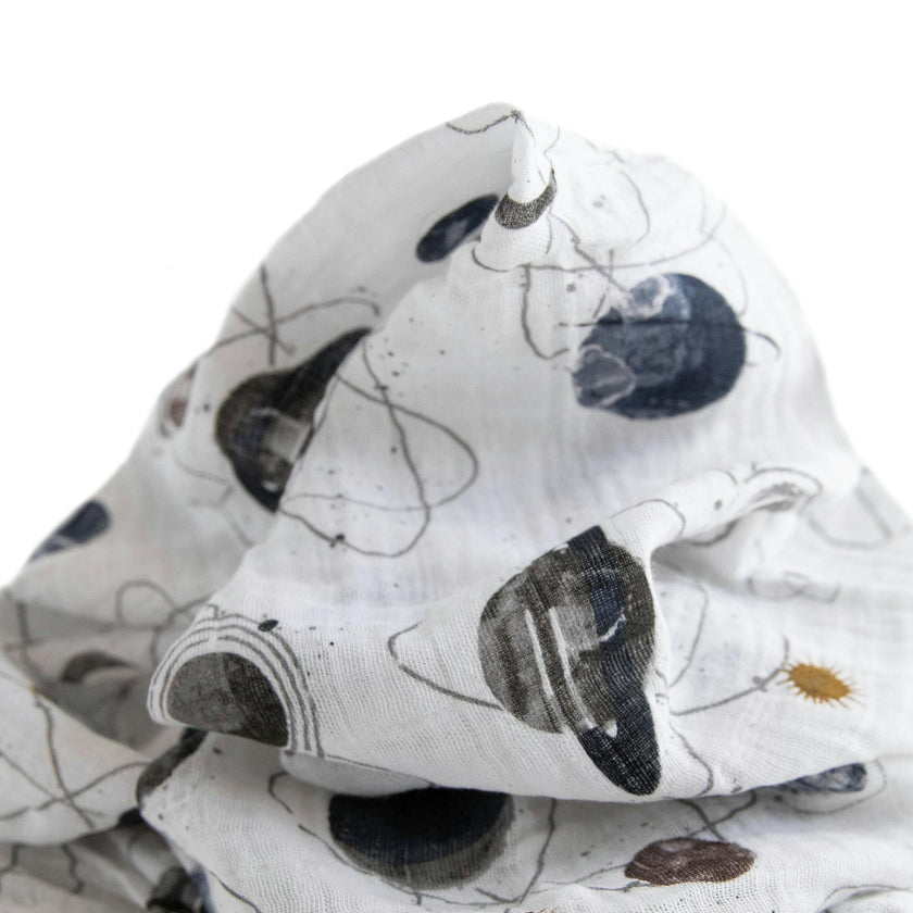 Cotton Muslin Swaddle Blanket - Planetary