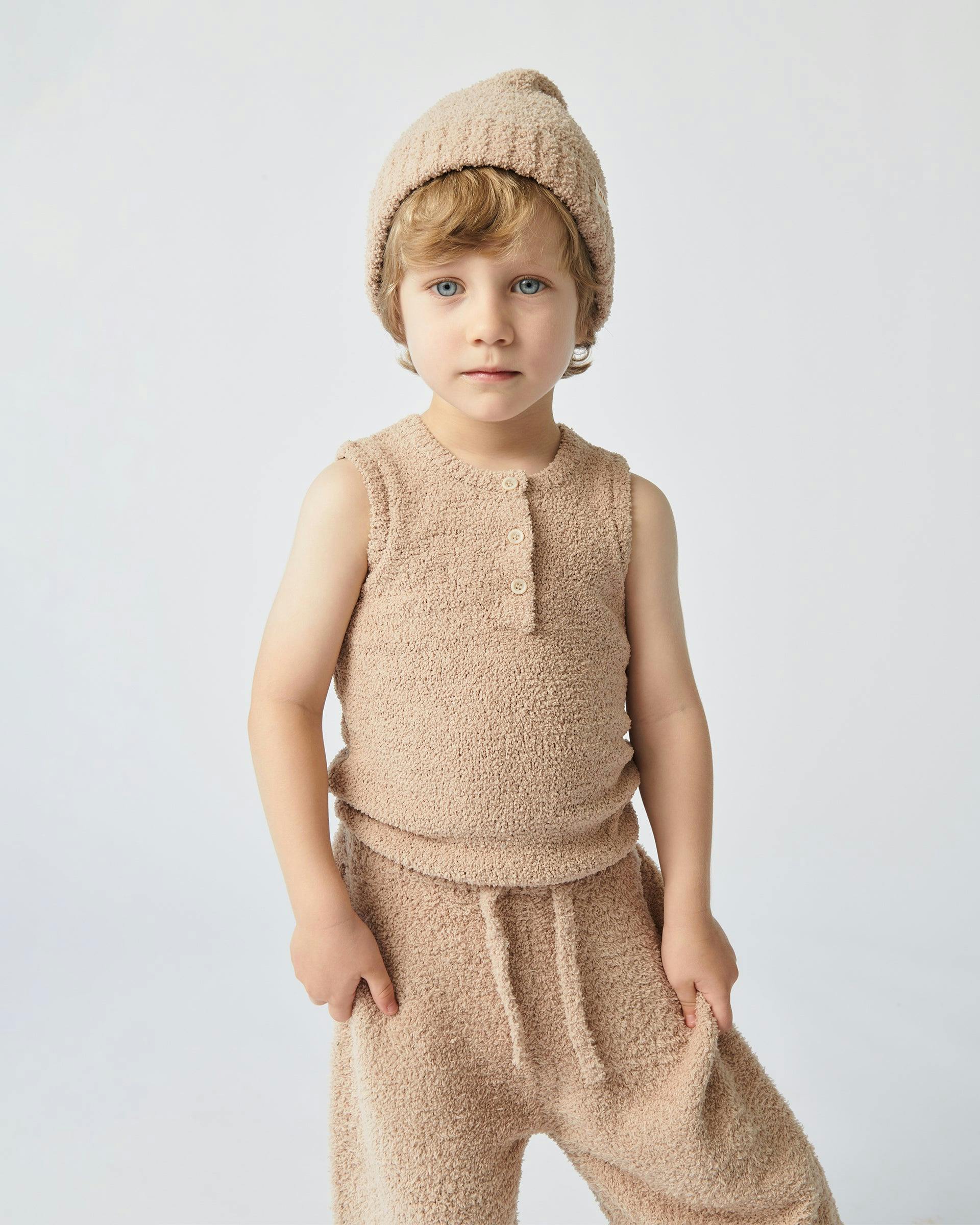 Sleeveless Henley - Fuzzy