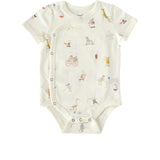 Short Sleeve Kimono Snap Onesie, Multi