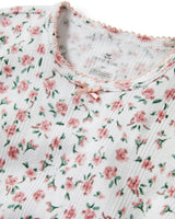Kid's Pointelle Pajama Short Set in Pink Floral