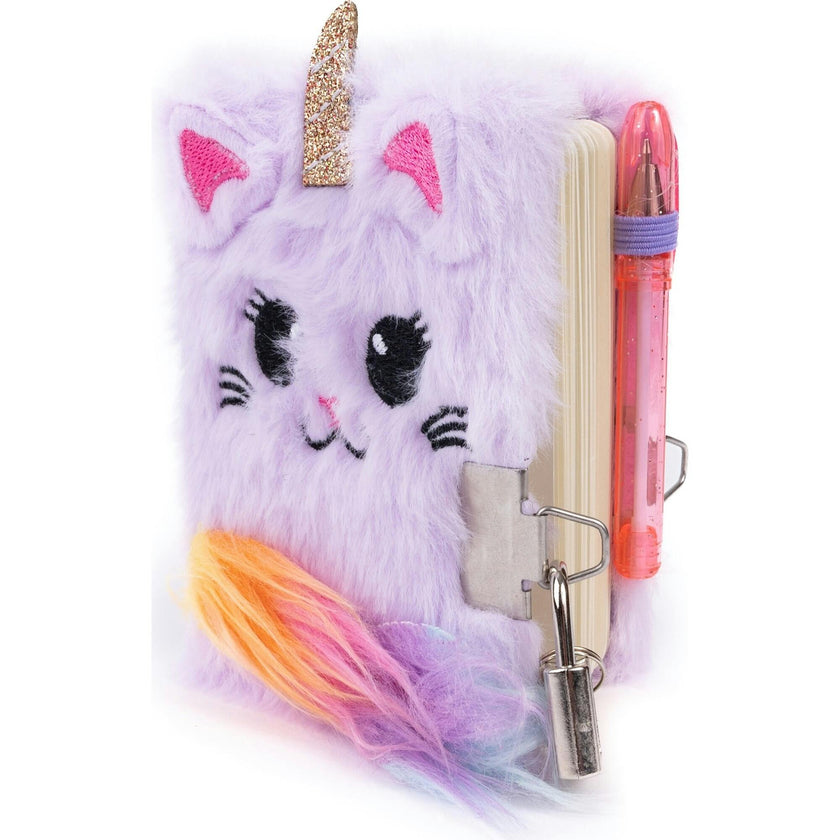 Magical Caticorn Journal and Black Kitty Purse, 2pc Bundle