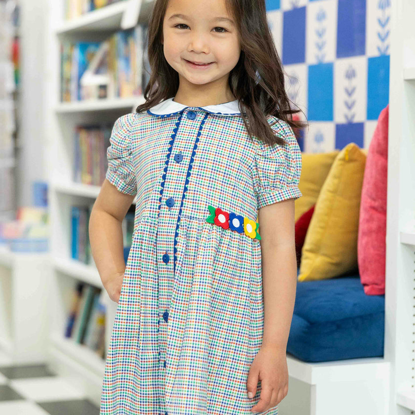 Plaid Dress with Flowers