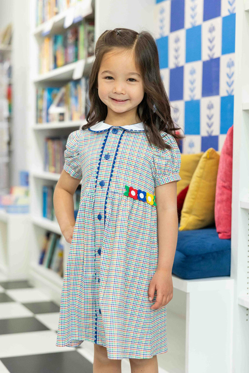 Plaid Dress with Flowers