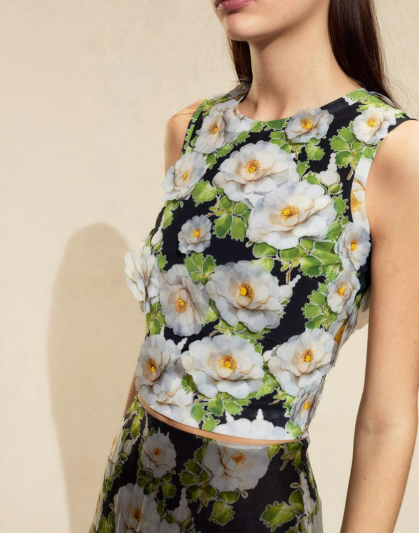 Cornelia Flower Appliques Top