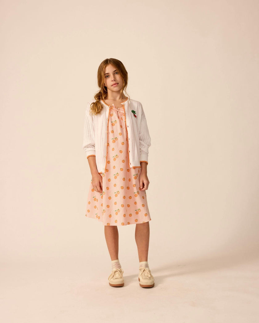 Tie Neck Dress in Clementine