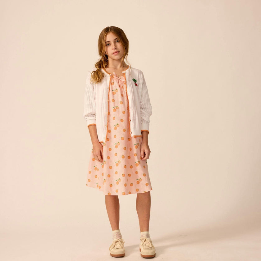 Tie Neck Dress in Clementine