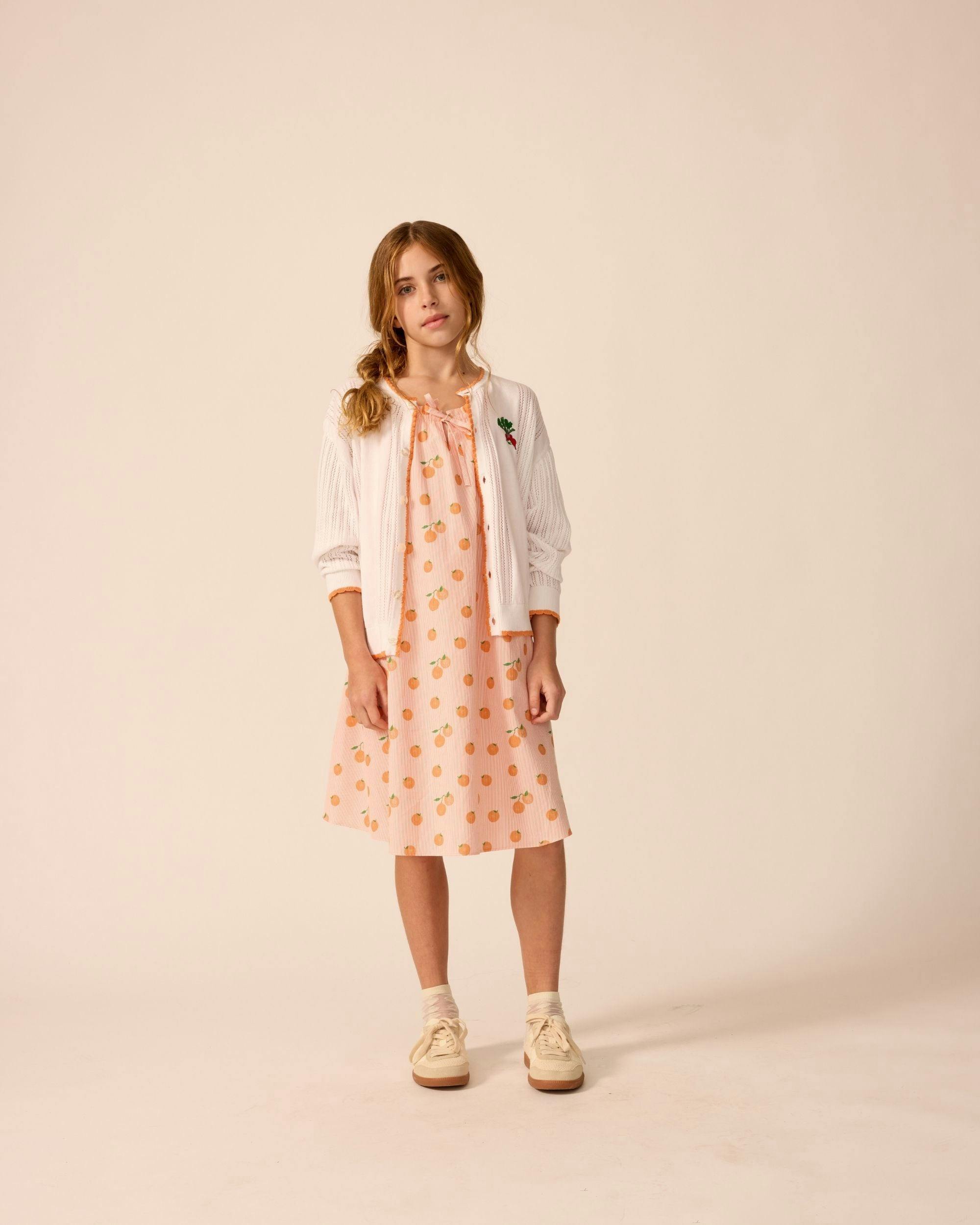 Tie Neck Dress in Clementine