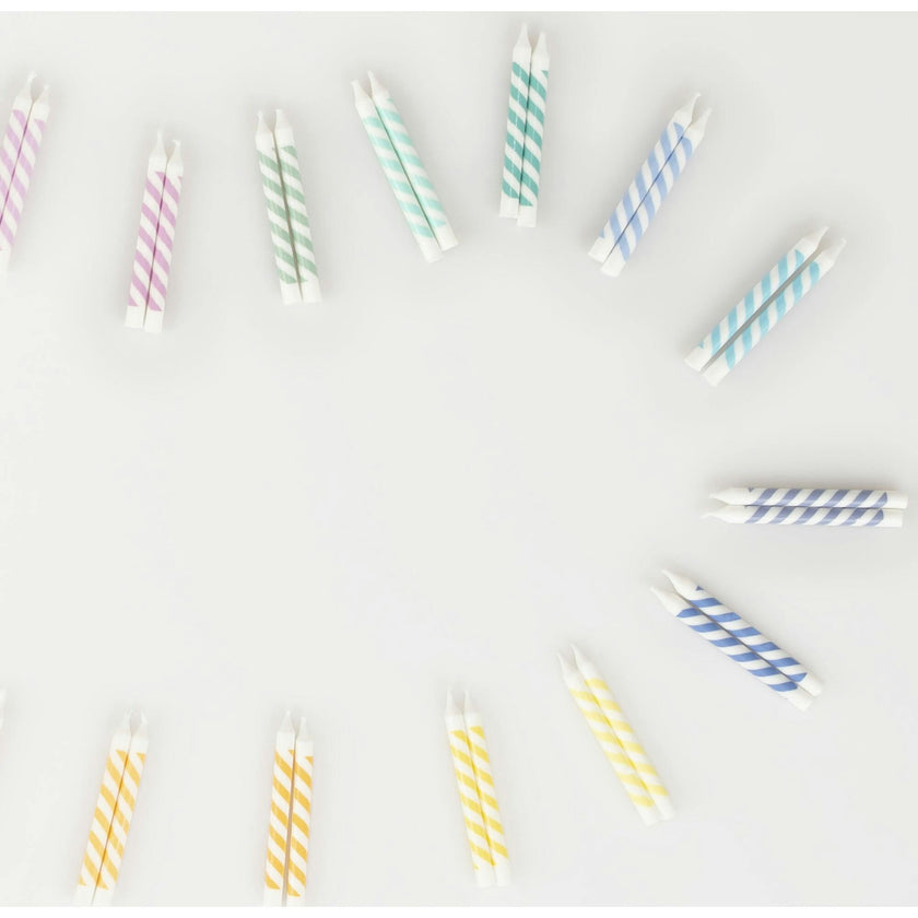 Rainbow Striped Mini Candles