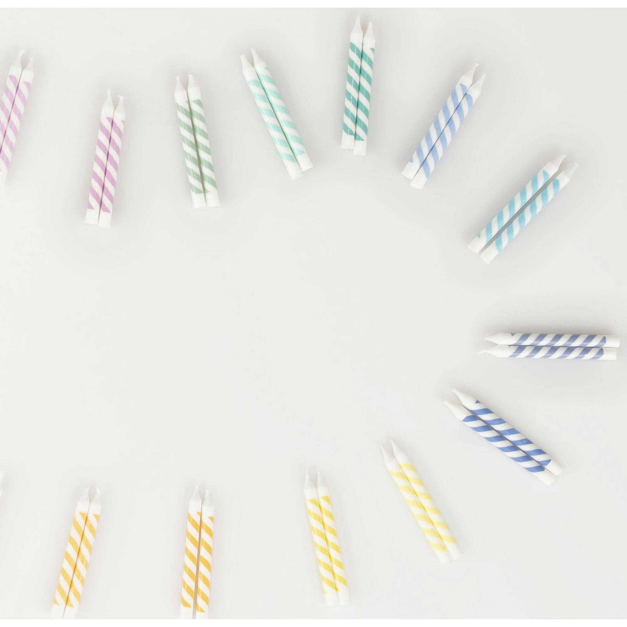Rainbow Striped Mini Candles