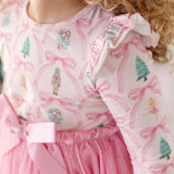 Nutcracker Trellis Christmas Long Sleeve Tutu Dress
