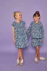 Charlotte Dress - Brookline Blossoms Blue