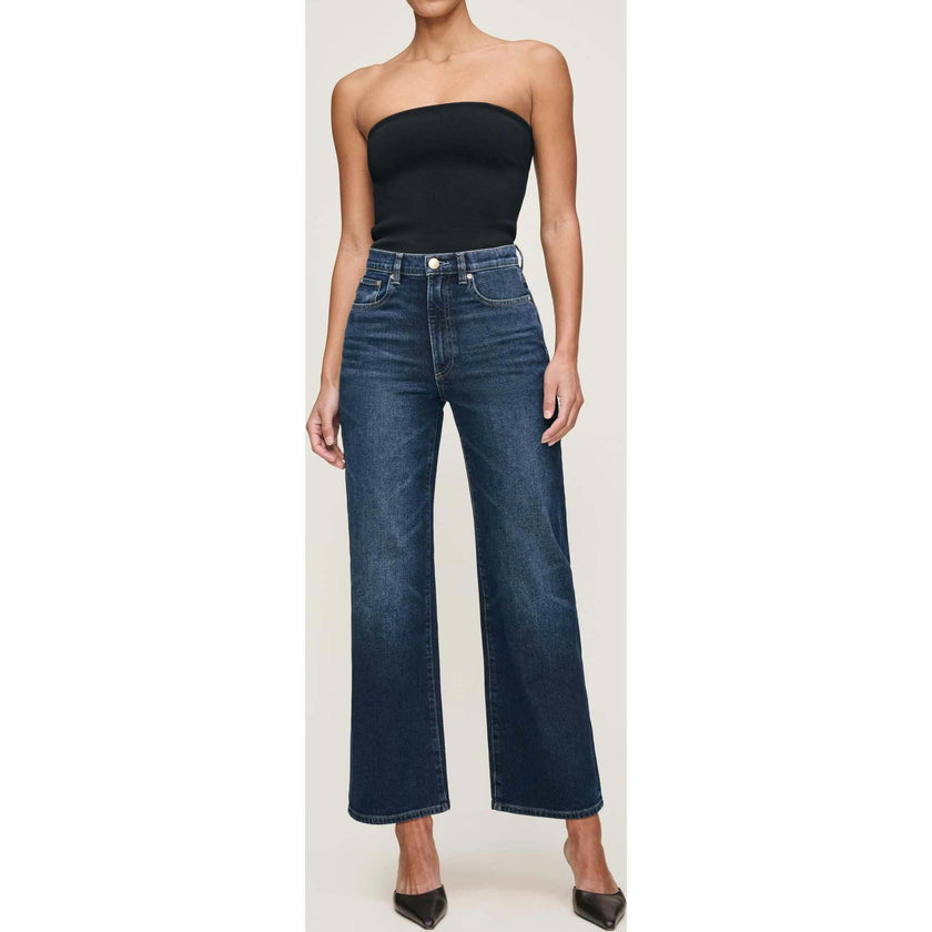 Karmine Refined Wide Leg High Rise 28" Jeans Dark Sea
