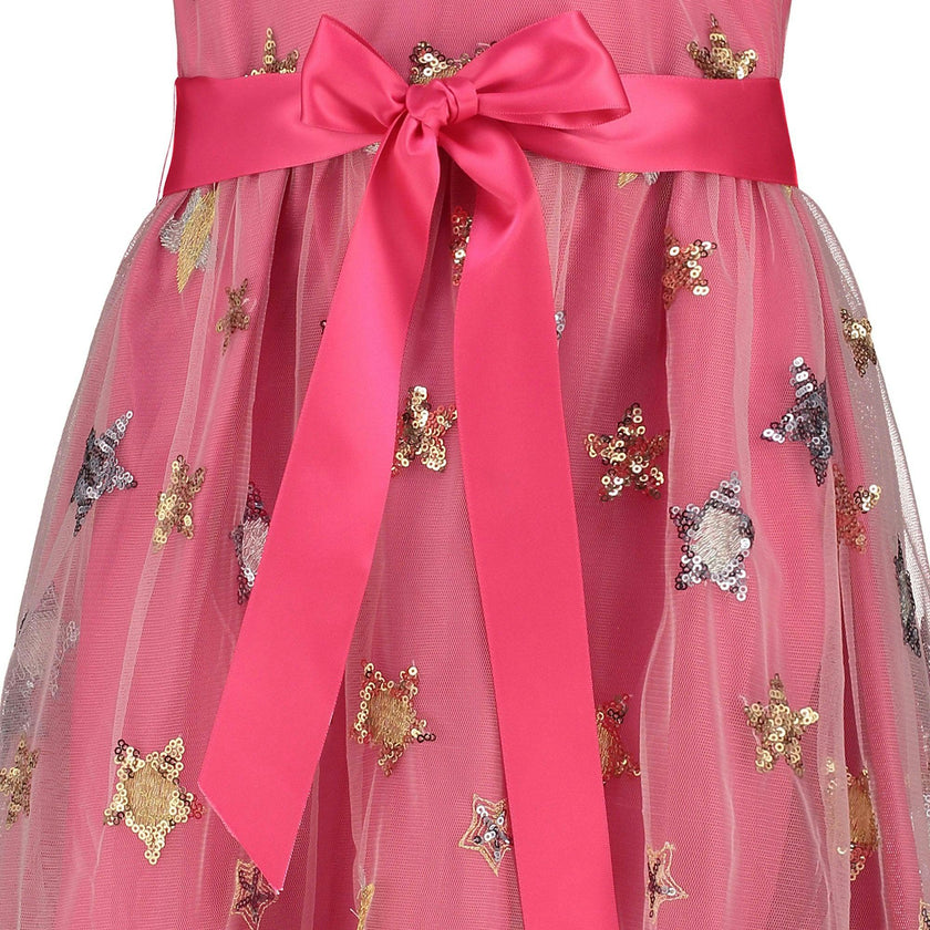 Aster Sequin Star Tulle Girls Party Dress