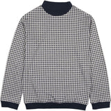 Unisex Soft Gingham Contrast Mock Neck & Cuff Top