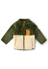Chive Zip Up Cosy Recycled Cosy Fleece Jacket, Green