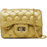 Classic Quilted Stud Flap Mini Handbag