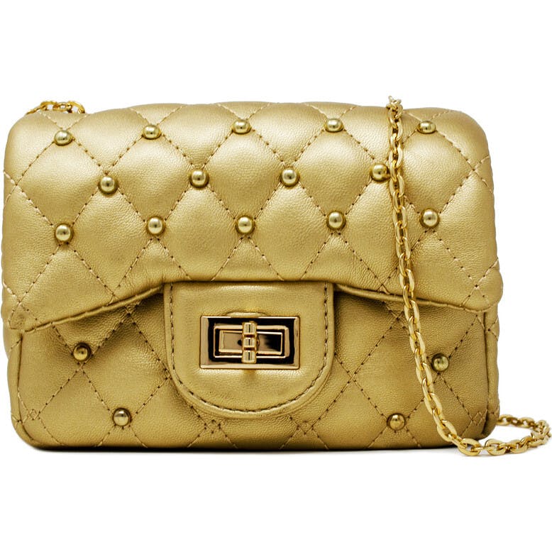 Classic Quilted Stud Flap Mini Handbag