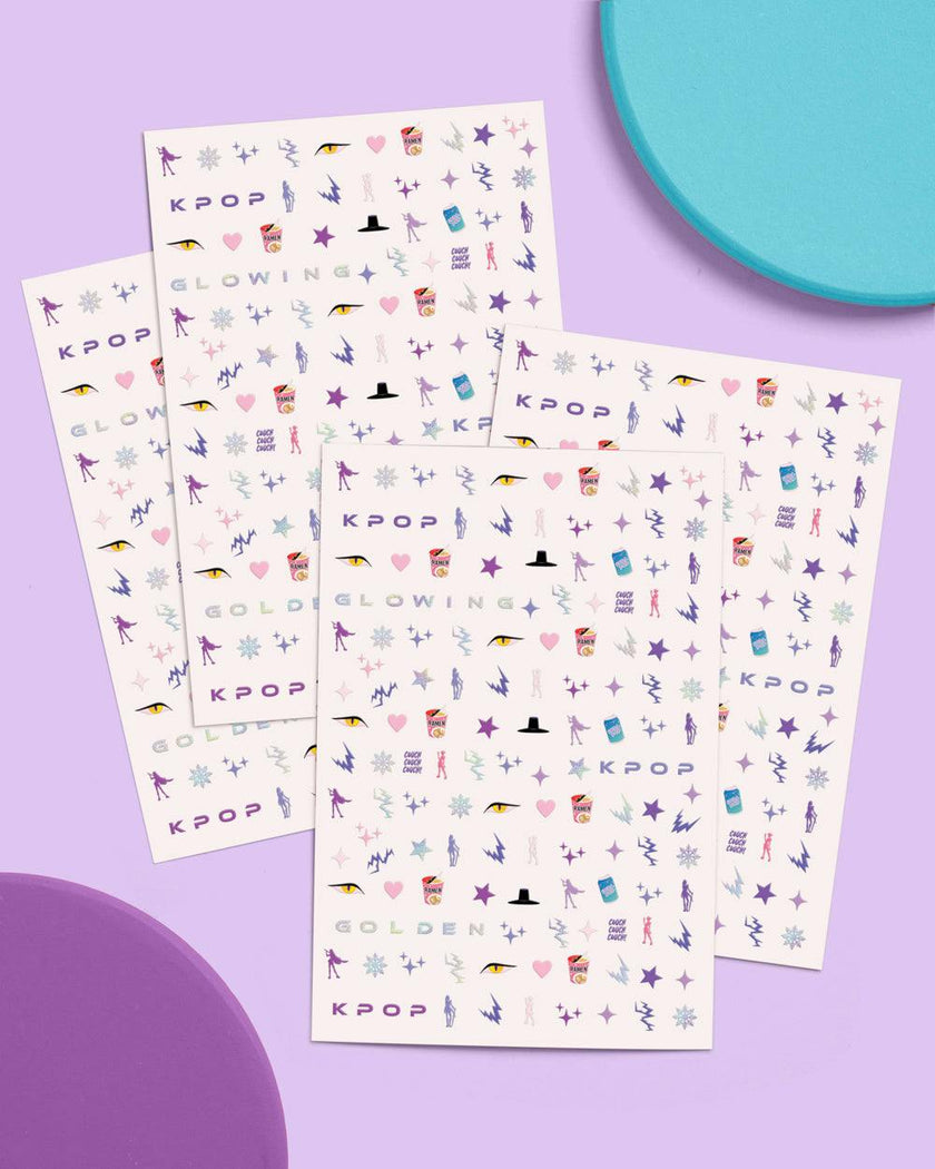 Kpop Nail Stickers - 4 sheet set