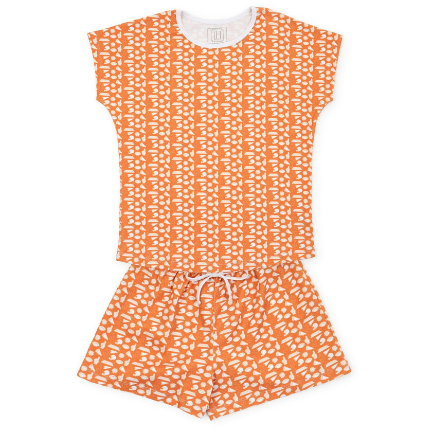 Riley Women's Pajama Short Set - Pep Rally Orange