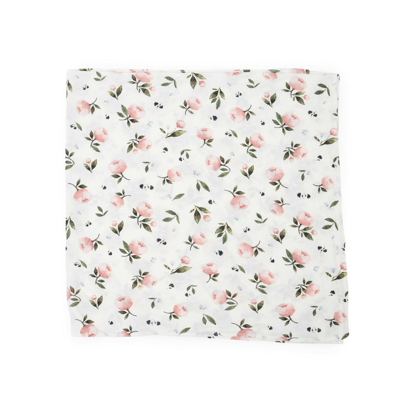 Stretch Knit Swaddle Blanket 2 Pack - Watercolor Rose